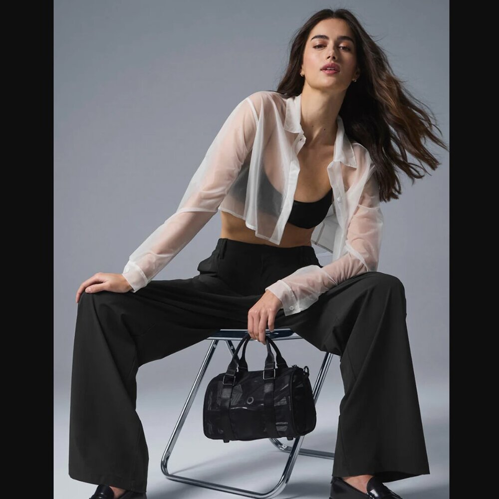 Alo Yoga Mini Sheer Duffle Bag in Black & Alo Bag - Picture 2 of 6